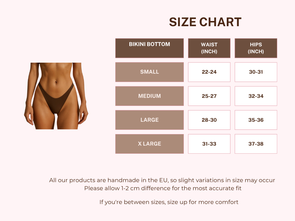 SIHANA Dark Brown High Cut Leg Bikini Bottoms